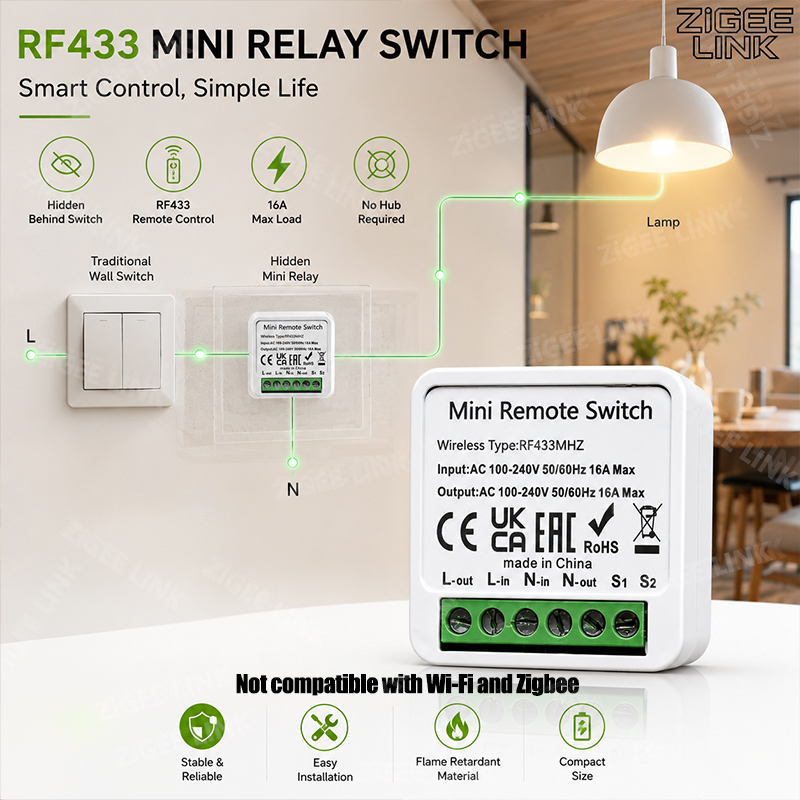 RF433MHz 16A Mini Smart Relay  - огляд і ціна 433Mhz Receiver Module